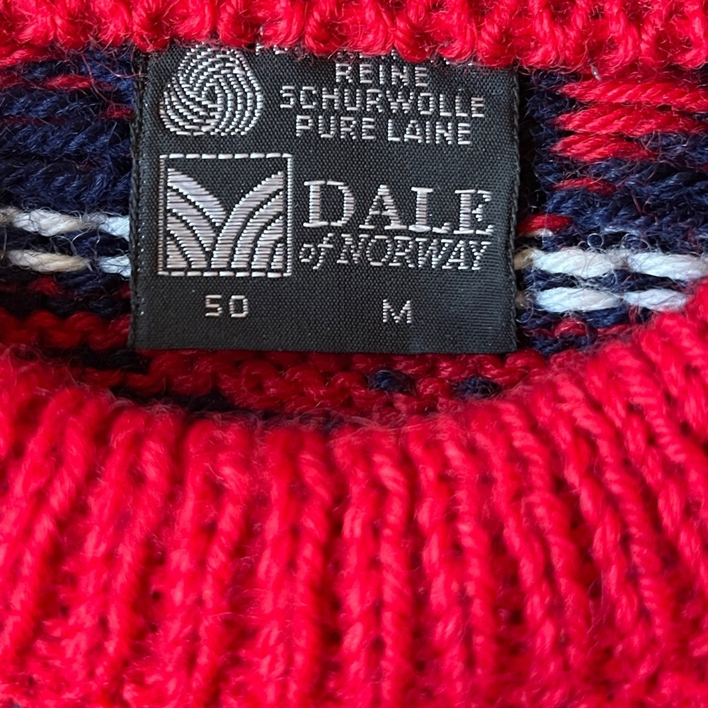 Dale of Norway Vintage Fair Isle Wool Sweater Nordic Ski Knit Size M - Picture 3 of 6